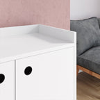 Aparador Buffet Wood Prime 3 Portas Cantinho Café Prateleira Organizadora Pés Palito Decoração Retrô – Branco – Rpm