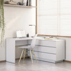 Mesa de Escritório Itália em L com 6 Gavetas
