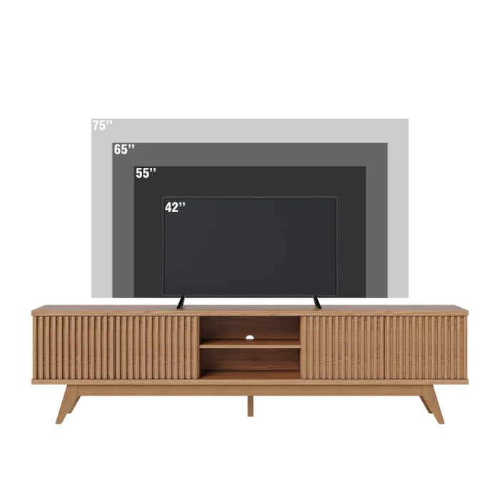 Rack para TV até 75 Polegadas com Ripado e 4 Portas