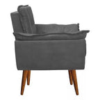 Poltrona Decorativa Opala Suede Graffite