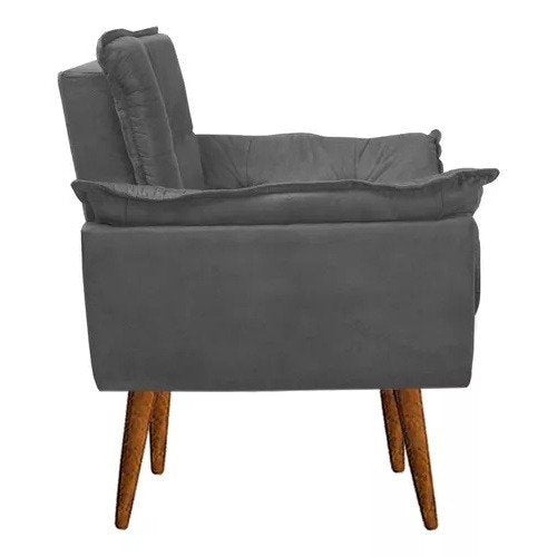 Poltrona Decorativa Opala Suede Graffite