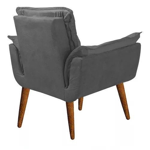 Poltrona Decorativa Opala Suede Graffite