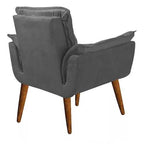 Poltrona Decorativa Opala Suede Graffite