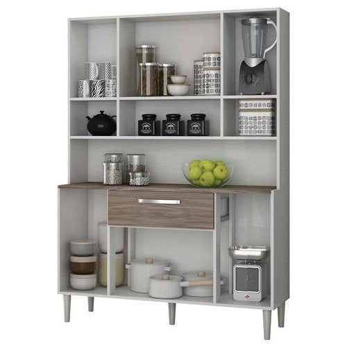 Armário de Cozinha Kit Cancun 8 Portas Branco Malbec – Incorplac