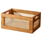 Caixa Organizadora de Madeira e Rattan