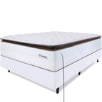 Cama Box com Colchão Casal Molas Ensacadas Alto 138x188cm Premium Sleep Branco bf Colchões
