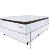 Cama Box com Colchão Casal Molas Ensacadas Alto 138x188cm Premium Sleep Branco bf Colchões