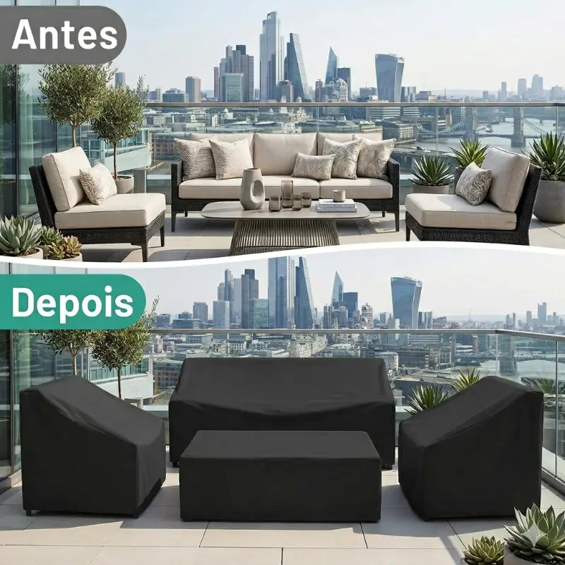 Capa Impermeável para Móveis de Jardim Kit 4 Peças