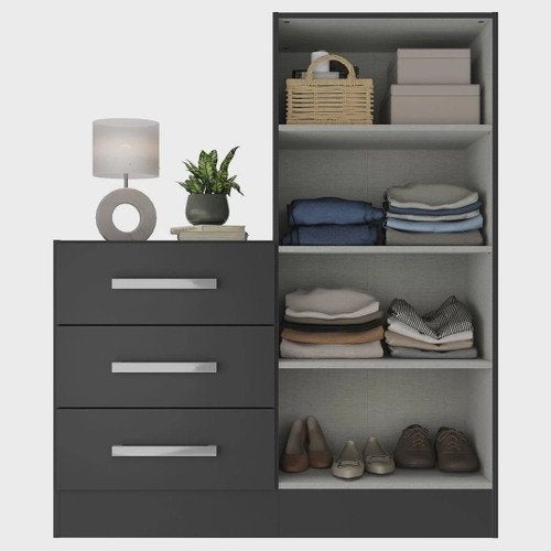 Cômoda 2 Portas 3 Gavetas Dunas Preto