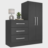 Cômoda 2 Portas 3 Gavetas Dunas Preto