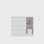 Cômoda Sapateira Infantil 1 Porta 4 Gavetas Doce Sonho Qmovi Branco