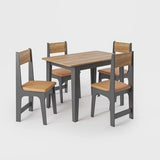 Conjunto Sala de Jantar Mesa Nicoli Retangular 110x68cm com 4 Cadeiras Delta
