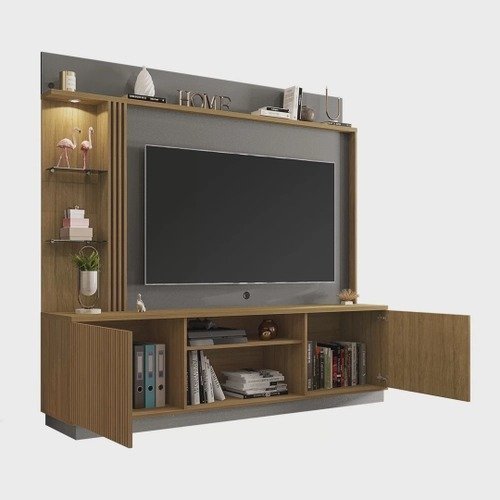 Estante Home para TVs até 65 Polegadas 2 Portas LED Embutido Atlanta