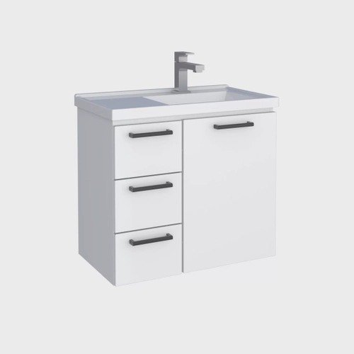 Gabinete para Banheiro em Aço 3 Gavetas 61,5cm Ameixa Cozimax