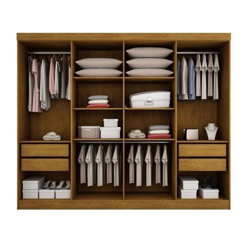 Guarda Roupa Casal Hera 8 Portas E 4 Gavetas Imbuia