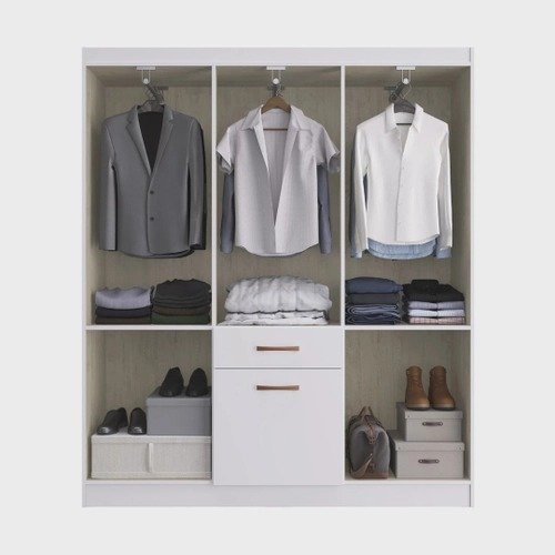 Guarda-Roupa Solteiro 6 Portas 1 Porta Basculante 1 Gaveta Dallas Espresso Móveis