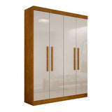 Guarda-Roupa Solteiro Malibu 4 pt Imbuia e Off White