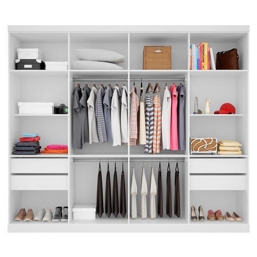 Guarda Roupas Casal 8 Portas 4 Gavetas Mayara Araplac Branco