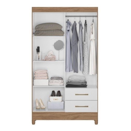 Guarda Roupas Solteiro com 4 Portas Chile Nature  Branco
