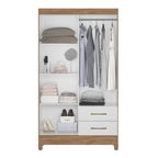 Guarda Roupas Solteiro com 4 Portas Chile Nature  Branco