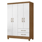 Guarda Roupas Solteiro com 4 Portas Chile Nature  Branco