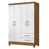 Guarda Roupas Solteiro com 4 Portas Chile Nature  Branco