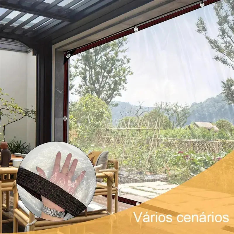 Lona Transparente Impermeável para Varanda e Garagem