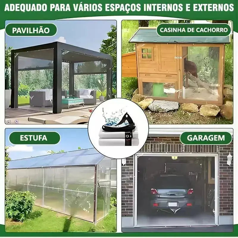 Lona Transparente Impermeável para Varanda e Garagem