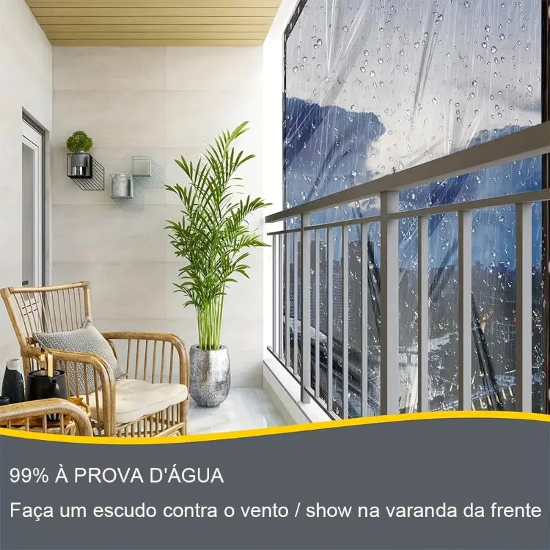 Lona Transparente Impermeável para Varanda e Garagem