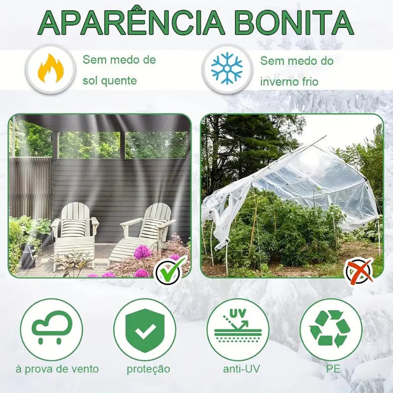 Lona Transparente Impermeável para Varanda e Garagem
