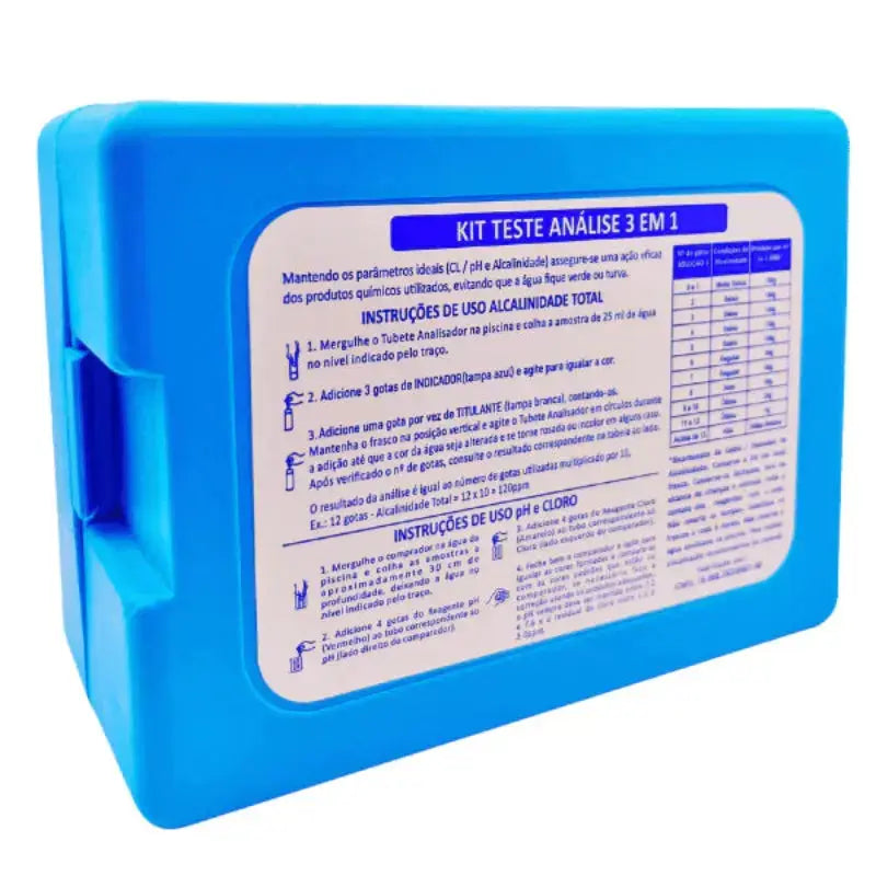 Medidor de pH e Cloro e Alcalinidade Kit Estojo Teste Água de Piscina