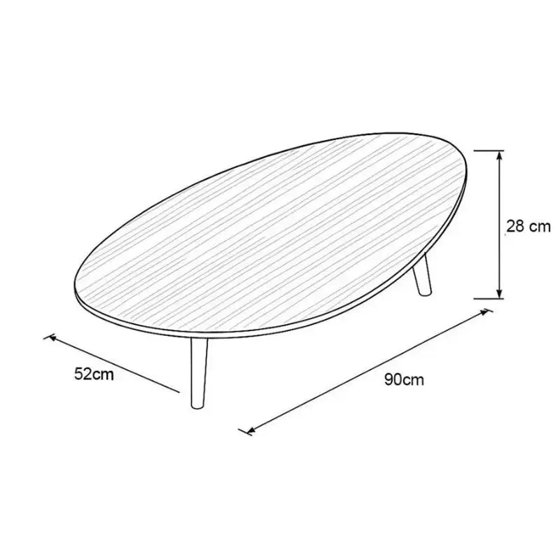 Mesa de Centro Retrô Orgânica 90x52cm Acabamento Premium Madeira