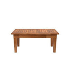 Mesa de Centro Ripada 80cm x 40cm Madeira Rústica – Castanho – Ofertamo