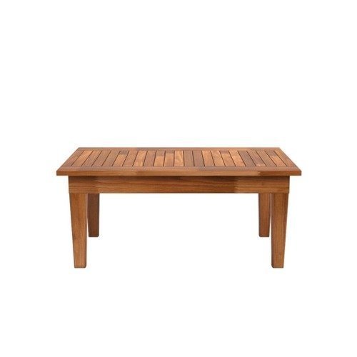 Mesa de Centro Ripada 80cm x 40cm Madeira Rústica – Castanho – Ofertamo