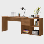 Mesa de Escritório em L 2 Gavetas 3 Nichos Office Nt 2060