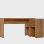 Mesa de Escritório em L 2 Gavetas 3 Nichos Office Nt 2060