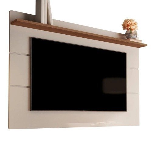 Painel 1,80 m Para TV ate 72 Pol. com Prateleira Vivare New Off WhiteFreijo – Germai