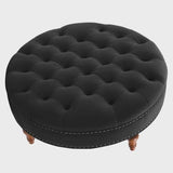 Puff Amara 60 cm Suede Preto slk Decor