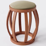 Puff Decorativo Banqueta Barril em Madeira Maciça Suede Castor – Home Mobily