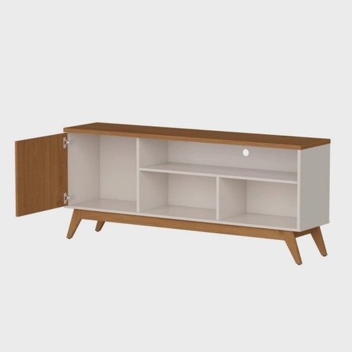 Rack Para TV até 55 Polegadas Retrô Ripado Malbec Wood Giga Móveis