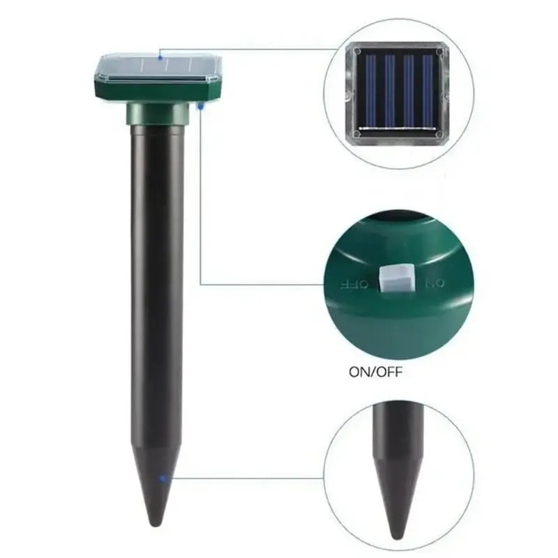 Repelente Solar Ultra Sônico Espanta Pragas 24 Horas A Prova d'água