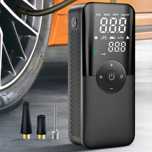 3 em 1; Compressor de Ar Portátil Multifuncional Preto