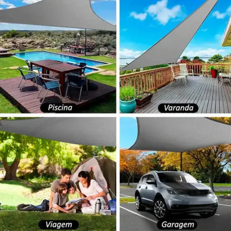 Toldo Triangular Impermeável Anti-UV para Áreas Externas