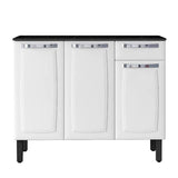 Balcão de Aço Itatiaia Cozinha 105cm Rose Branco com Gavetas – Linha Premium