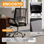 Kit 3 Cadeiras de Escritório Mesh Assento Estofado Base Giratória