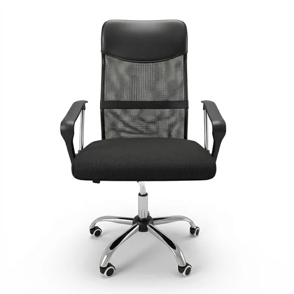 Cadeira Presidente Giratória Mesh Reforçada – Alta Resistência até 220 kg Preto