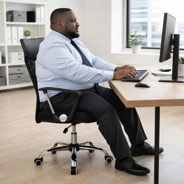 Cadeira Presidente Giratória Mesh Reforçada – Alta Resistência até 220 kg Preto