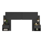 Cabeceira Extensível Casal/Queen com 2 Mesas de Cabeceira - 100% MDF [Kit Completo]