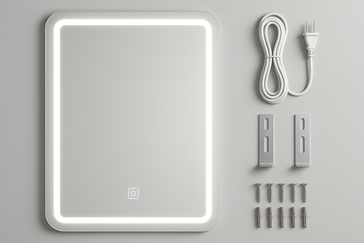 Espelho Banheiro LED 60x80cm – Iluminação Touch Moderno