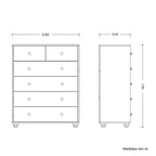Cômoda 6 Gavetas 90cm Branco Vittoria